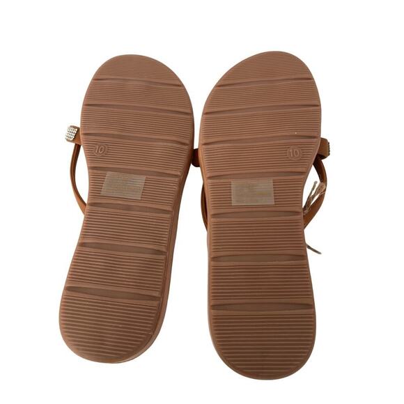 Seven7 New Cute Caramel slippers with sequins cross straps size 10 - Picture 10 of 11